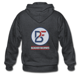 Bleacher Fan Circle Logo Backside Zip Hoodie - deep heather