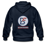 Bleacher Fan Circle Logo Backside Zip Hoodie - navy